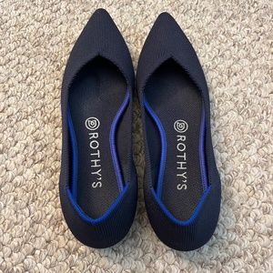 Rothy's Navy Blue The Point Flats Women's Size 8